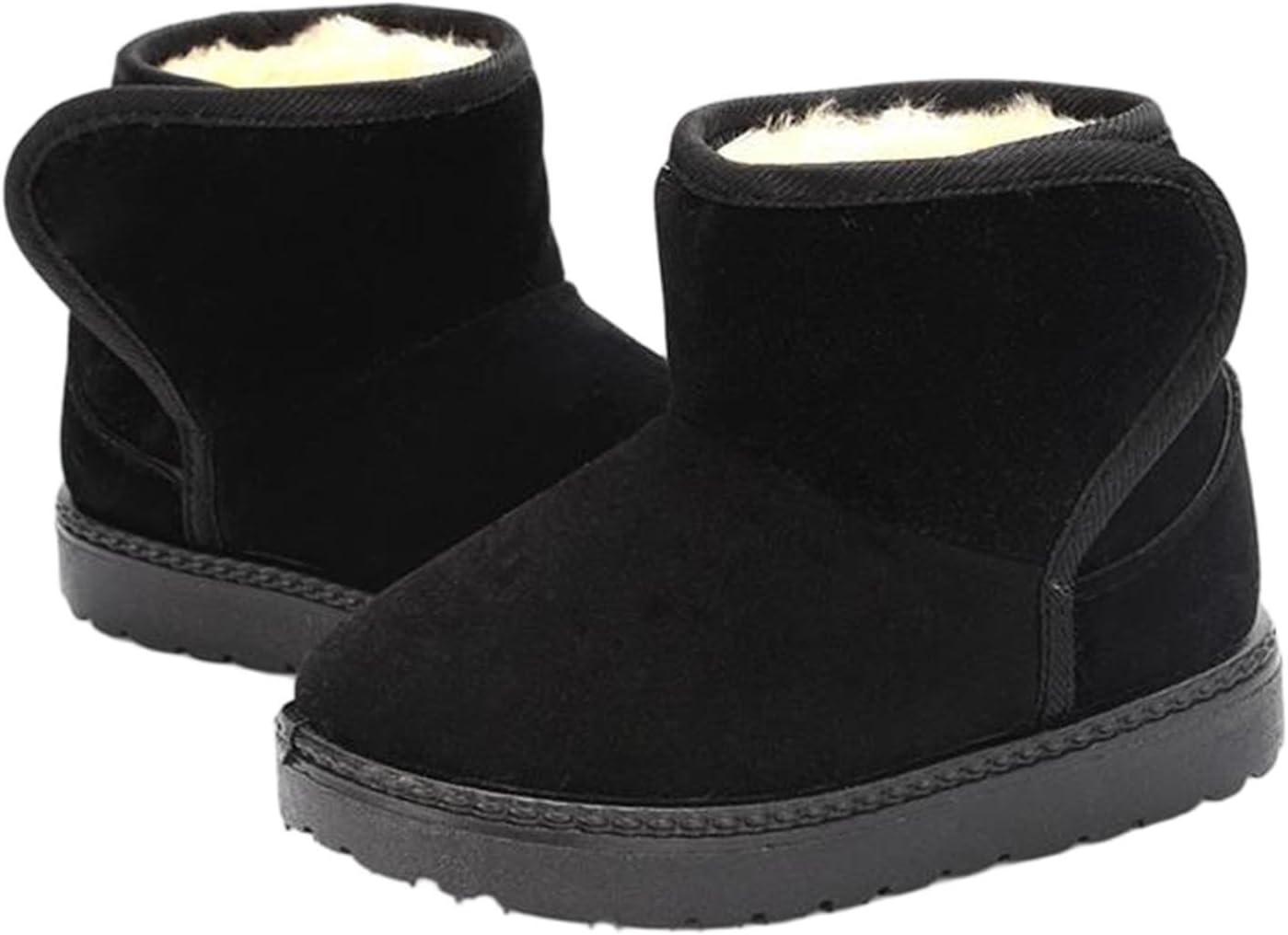 

Девочкам Мальчикам Зимние Теплые Ботинки для Детей Искусственный Мех Укороченные Снеговые Ботинки Мягкие Флисовые Меховые Ботинки Нескользящие Короткие Ботиночки Generic, Black