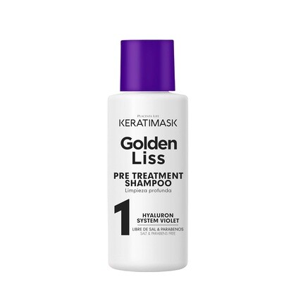 Placenta Life Набор для выпрямления волос Keratimask Golden Liss для светлых и обесцвеченных волос с кератином, гиалуроновой кислотой и органическим кокосовым маслом — экстремальный блеск и разглаживание — без формальдегида — фото 2