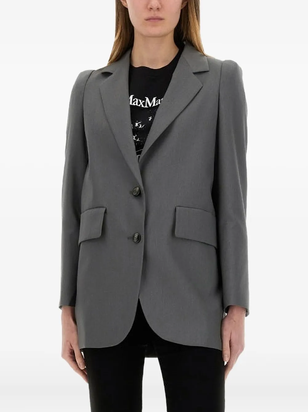 

Блейзер с подбитыми плечами MAX MARA, серый