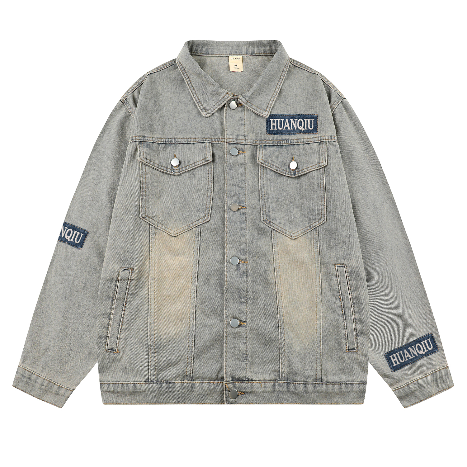 

Джинсовая куртка Unisex Lapel Moderate Print HUANQIU, washed желтый mud