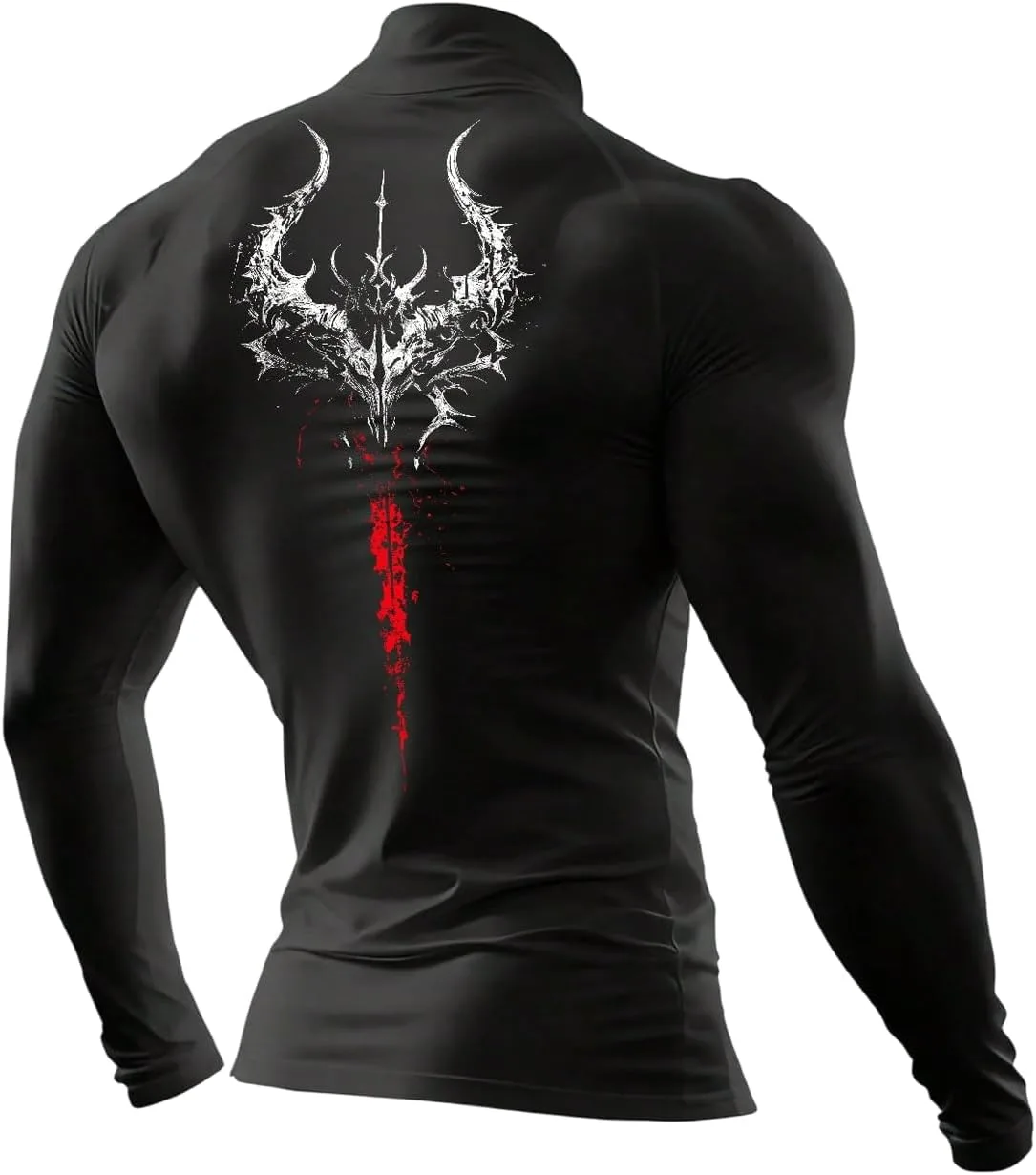 

Футболка Soly Hux мужская с готическим принтом, длинный рукав, для тренировок