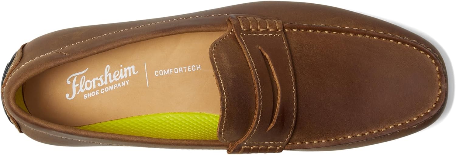 Мужские слипоны Florsheim Motor Smooth Moc Toe Penny Driver, коричневый — фото 3