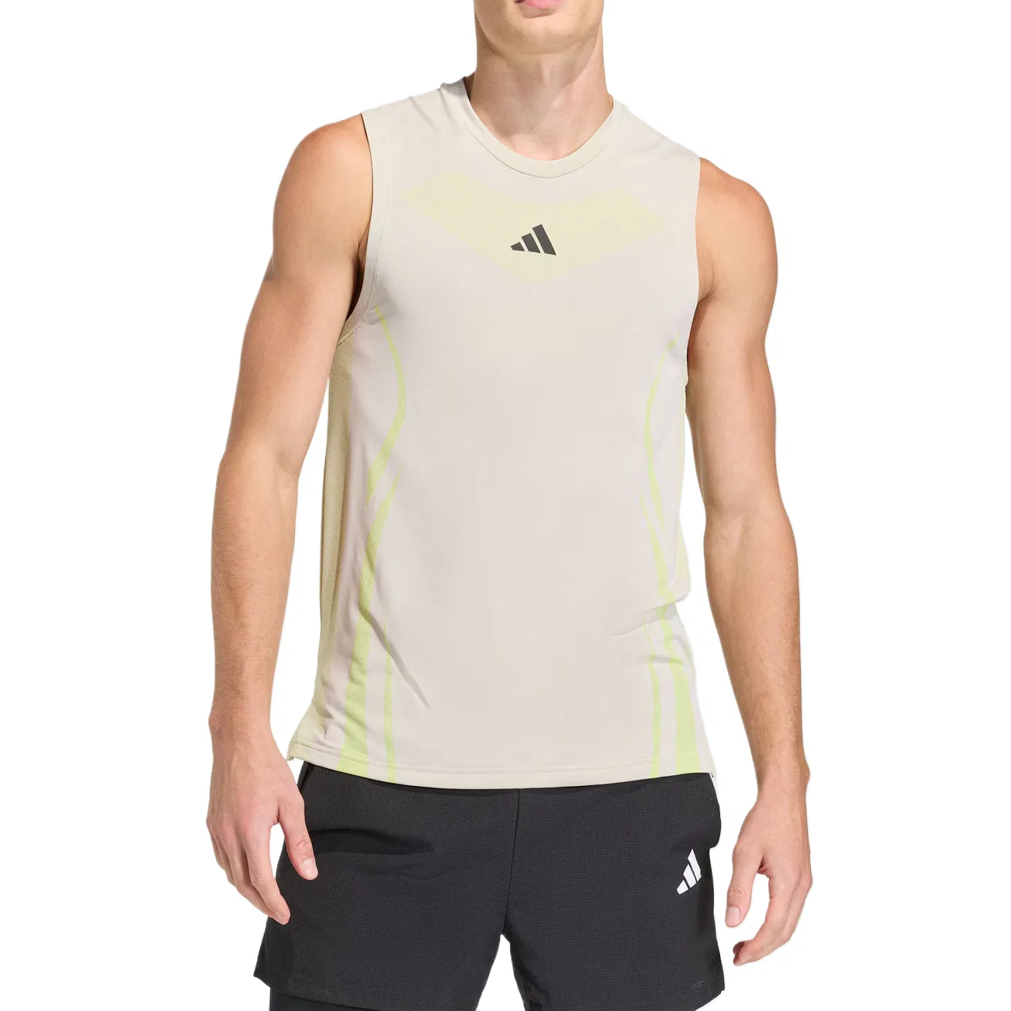 Майка Airchill мужская белая/желтая с круглым вырезом Adidas, White/Yellow — фото 3