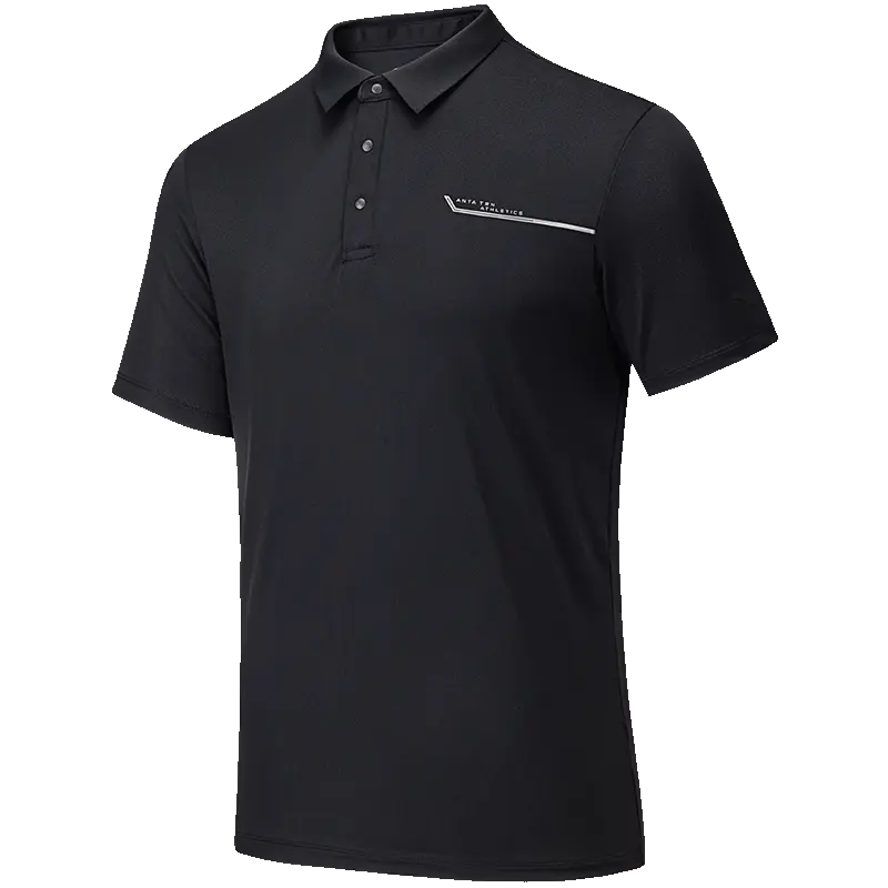 

ANTA Мужская черная поло, Черный, ANTA Мужская черная поло