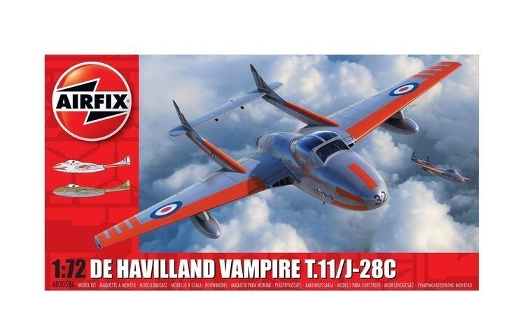 

Комплект модели De Havilland Vampire T11/J-28 C Airfix