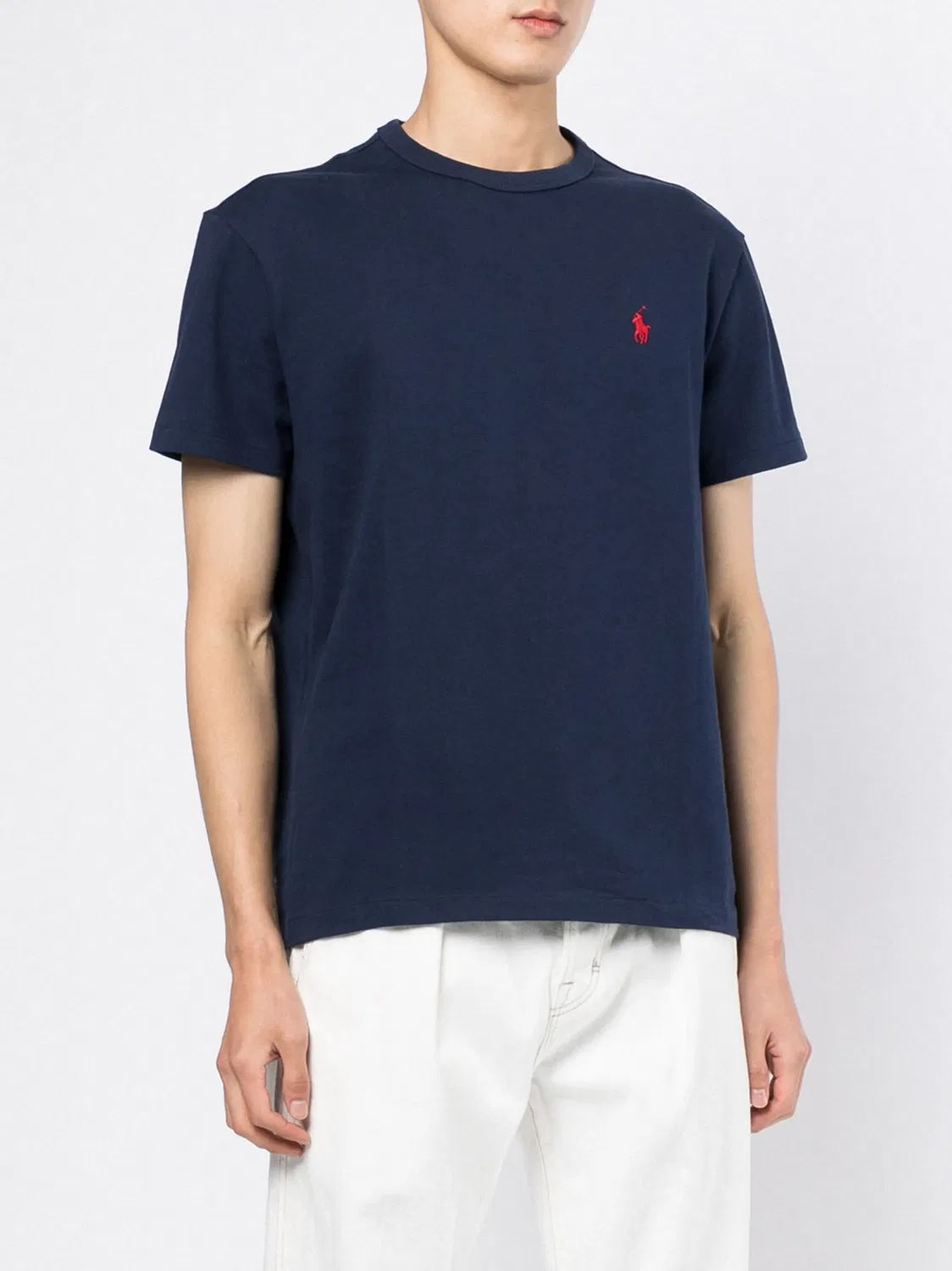 Polo Ralph Lauren Футболка с вышитым логотипом, хлопок, синий — фото 3