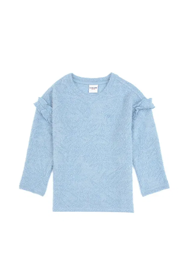 Детское для девочек свитшот с круглым вырезом U.S. Polo Assn., Blue — фото 3