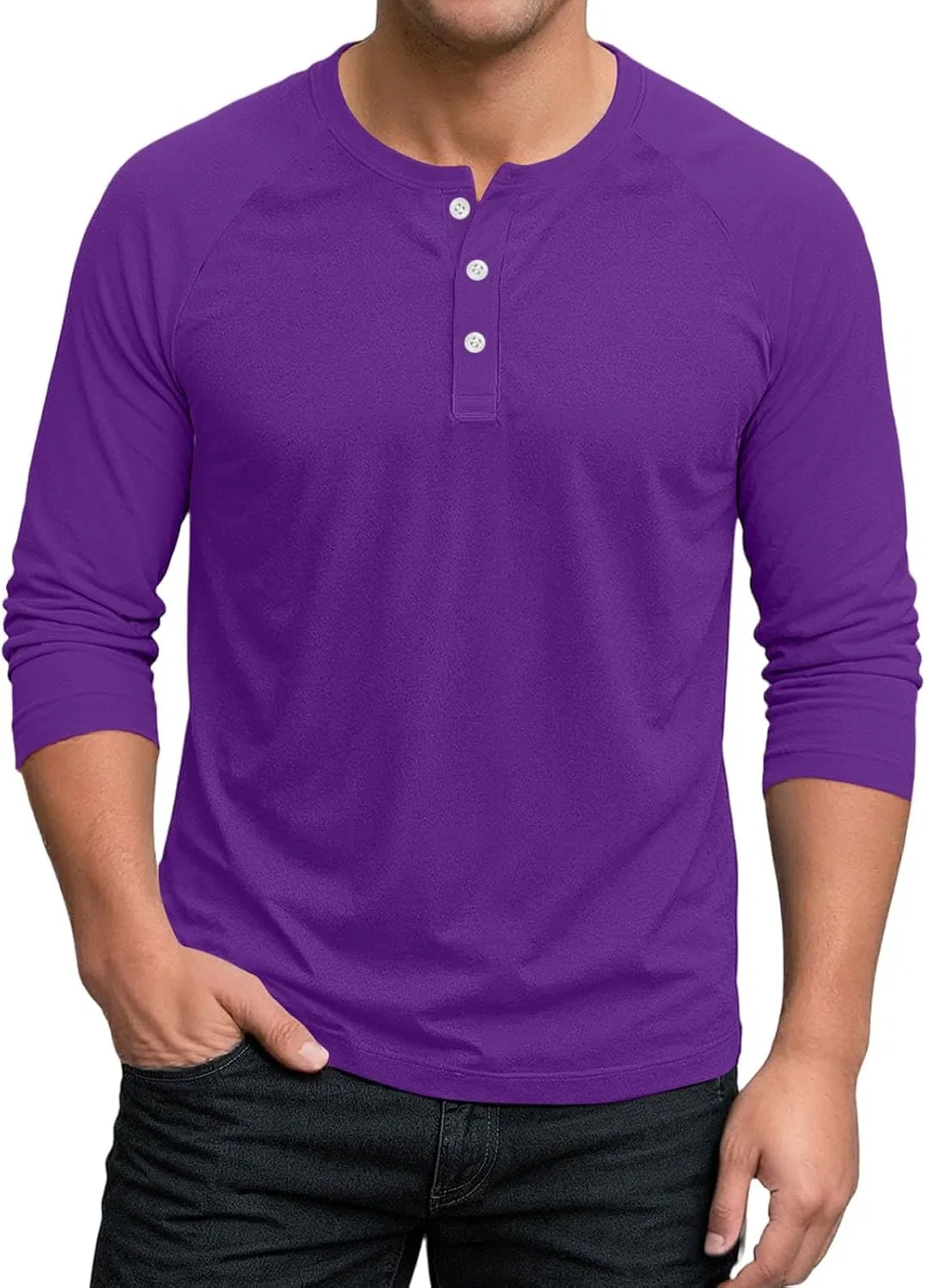 Мужская футболка поло с рукавом 3/4 Loose Fit, Purple