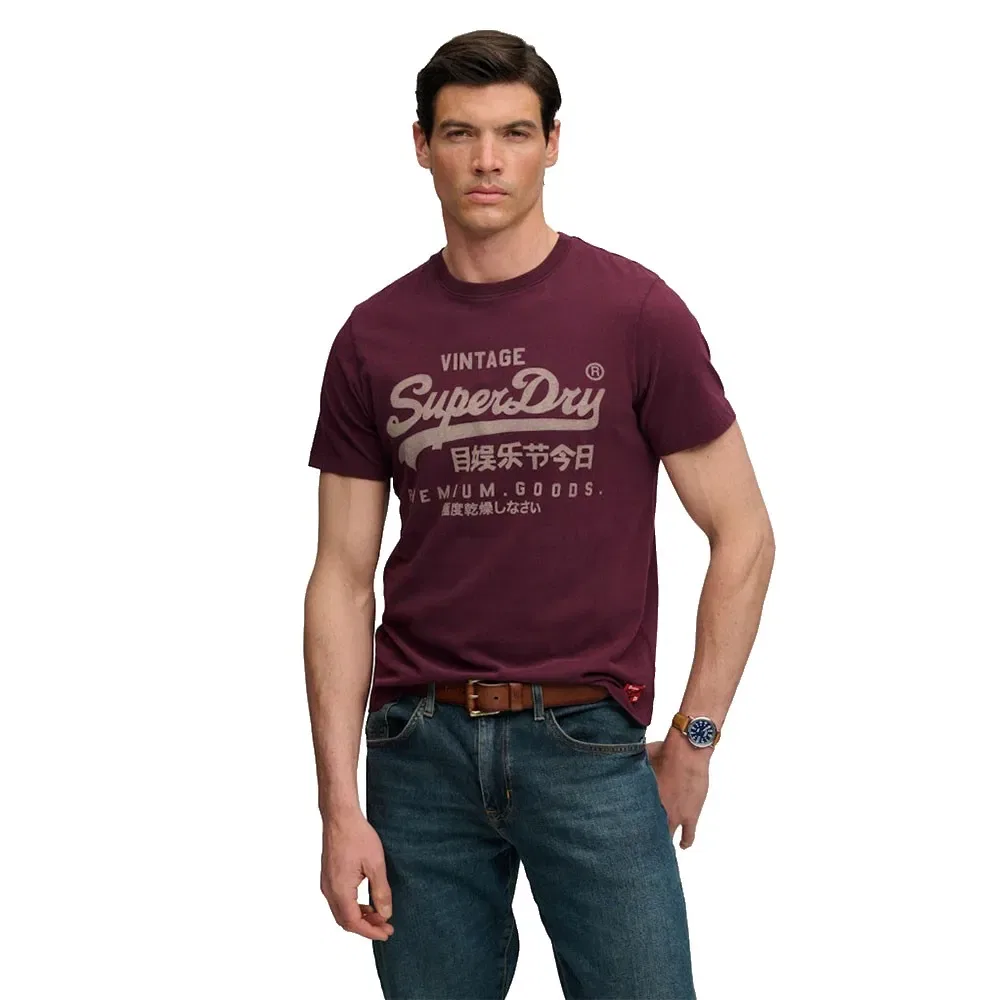 Мужская футболка с принтом Vintage Logo Superdry, Purple