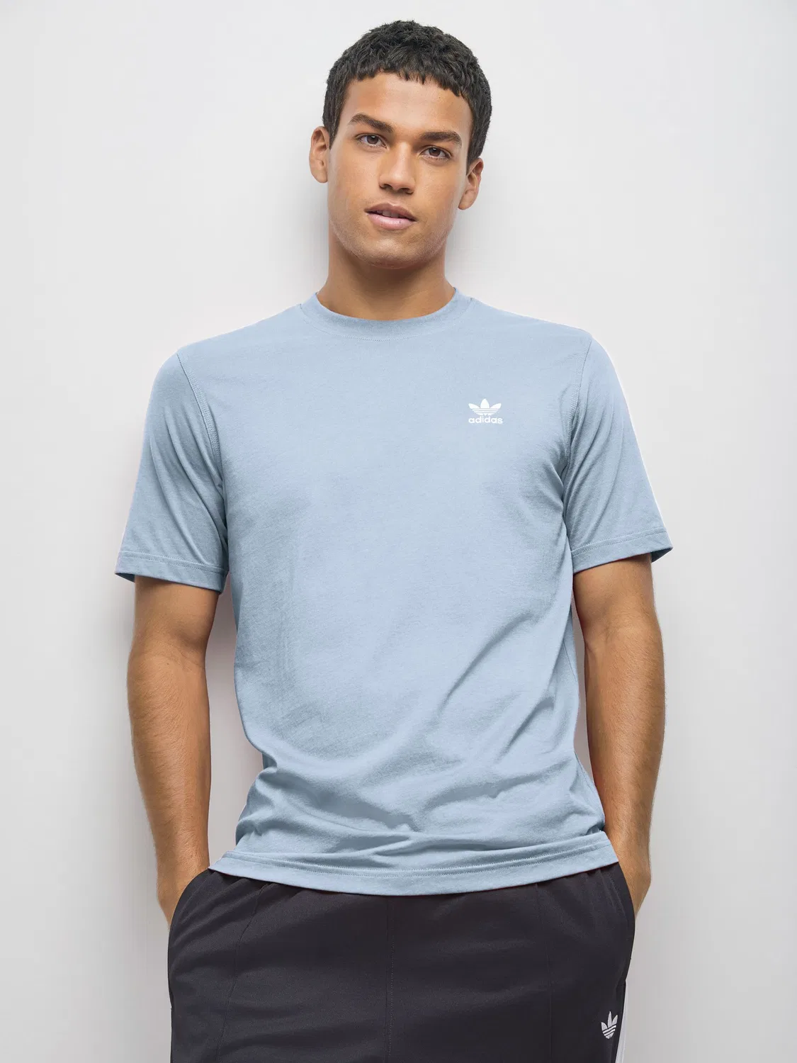 Футболка с логотипом Trefoil, adidas Originals, светло-голубой
