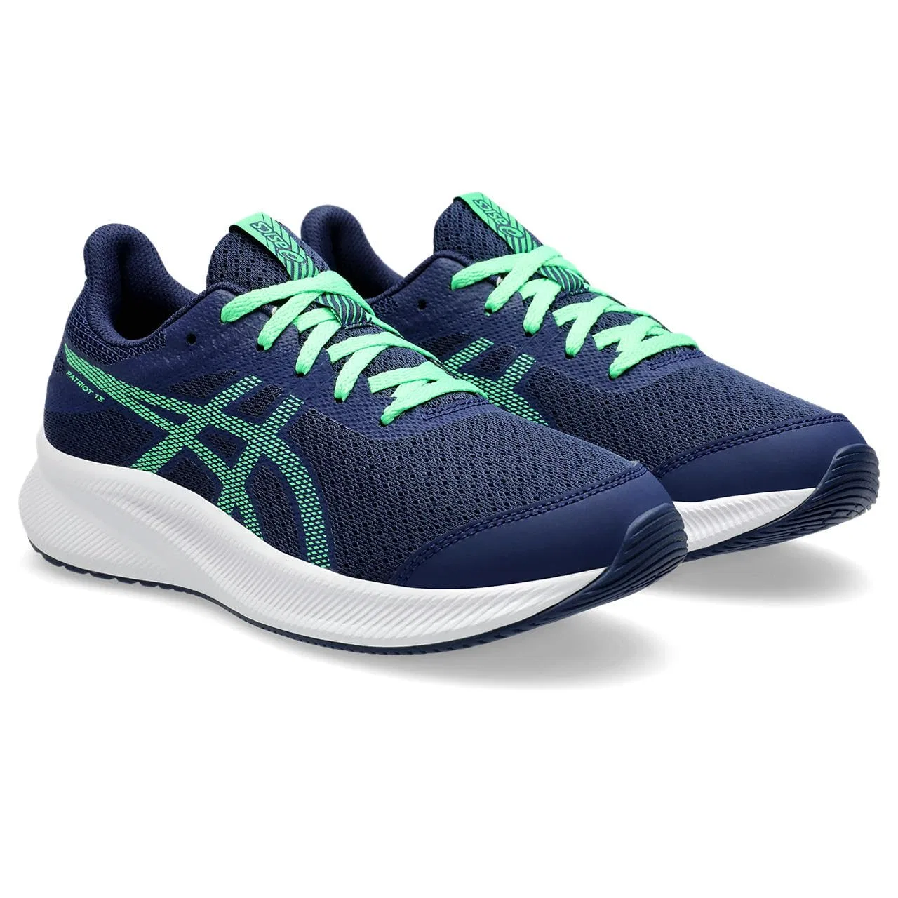 Детские кроссовки для девочек с амортизацией Patriot 13 Gs ASICS, Blue Expanse New Leaf