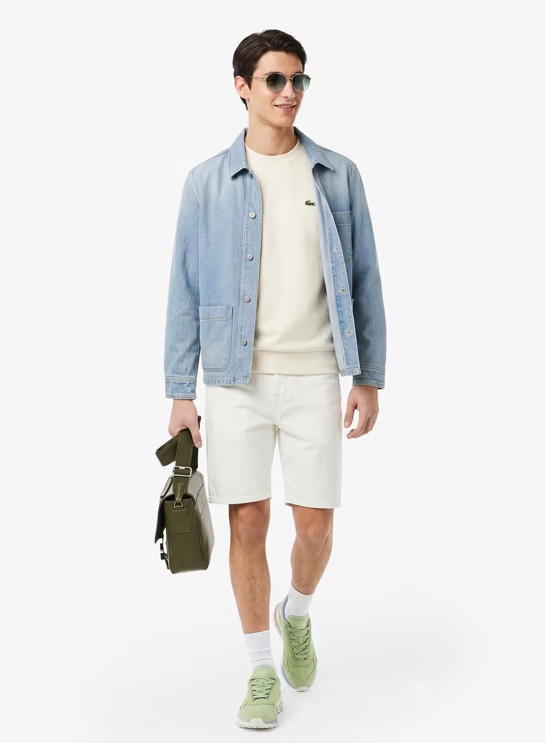 Пуловер с логотипом Lacoste, мука — фото 4