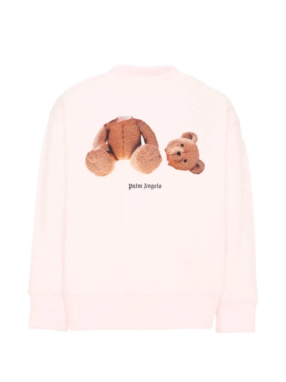 Свитшот с рисунком медведя Palm Angels Kids, розовый