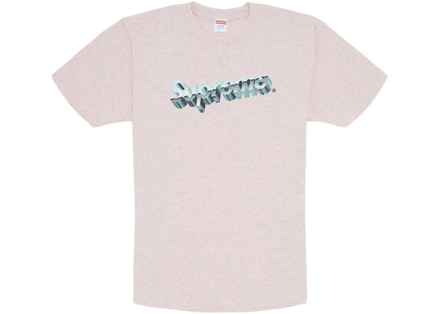 Мужская футболка с принтом Chrome Logo Supreme, Heather Pink