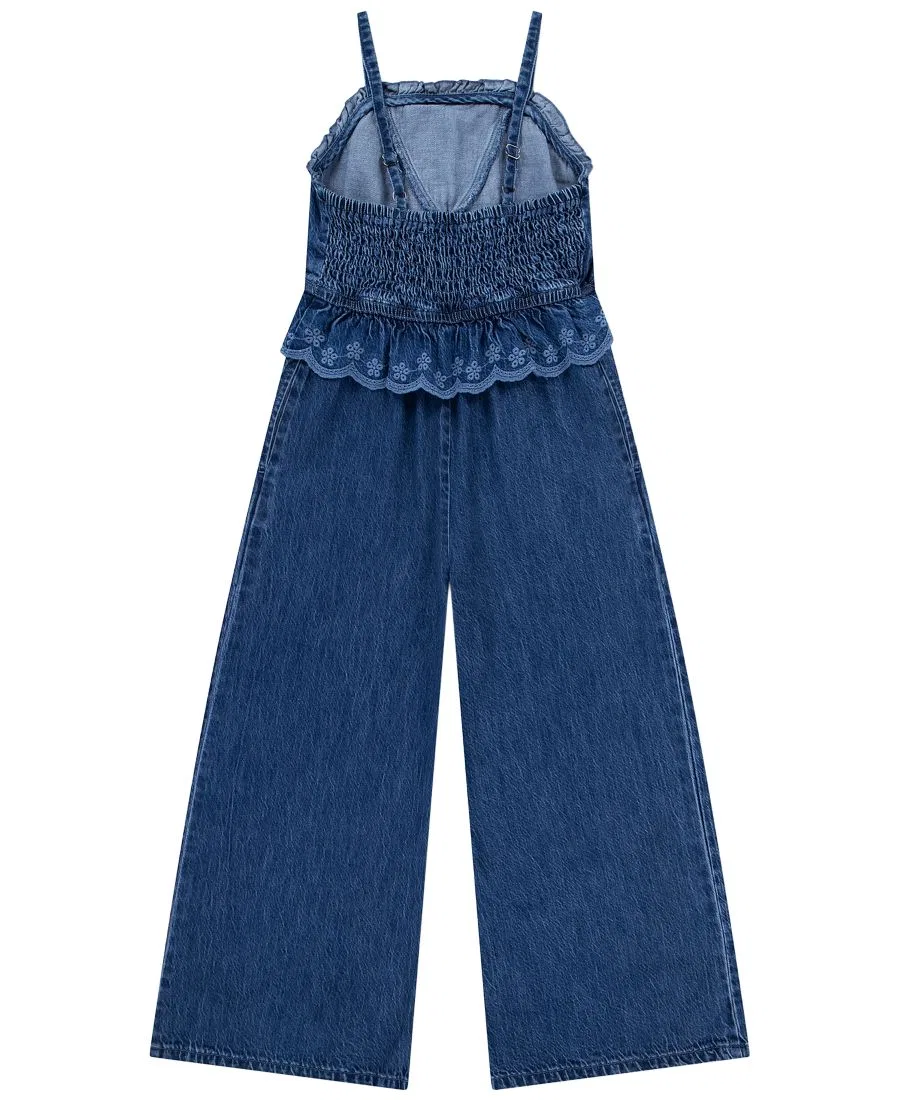 Джинсовый комбинезон без рукавов с квадратным вырезом, Abercrombie Kids, Dark Blue — фото 2