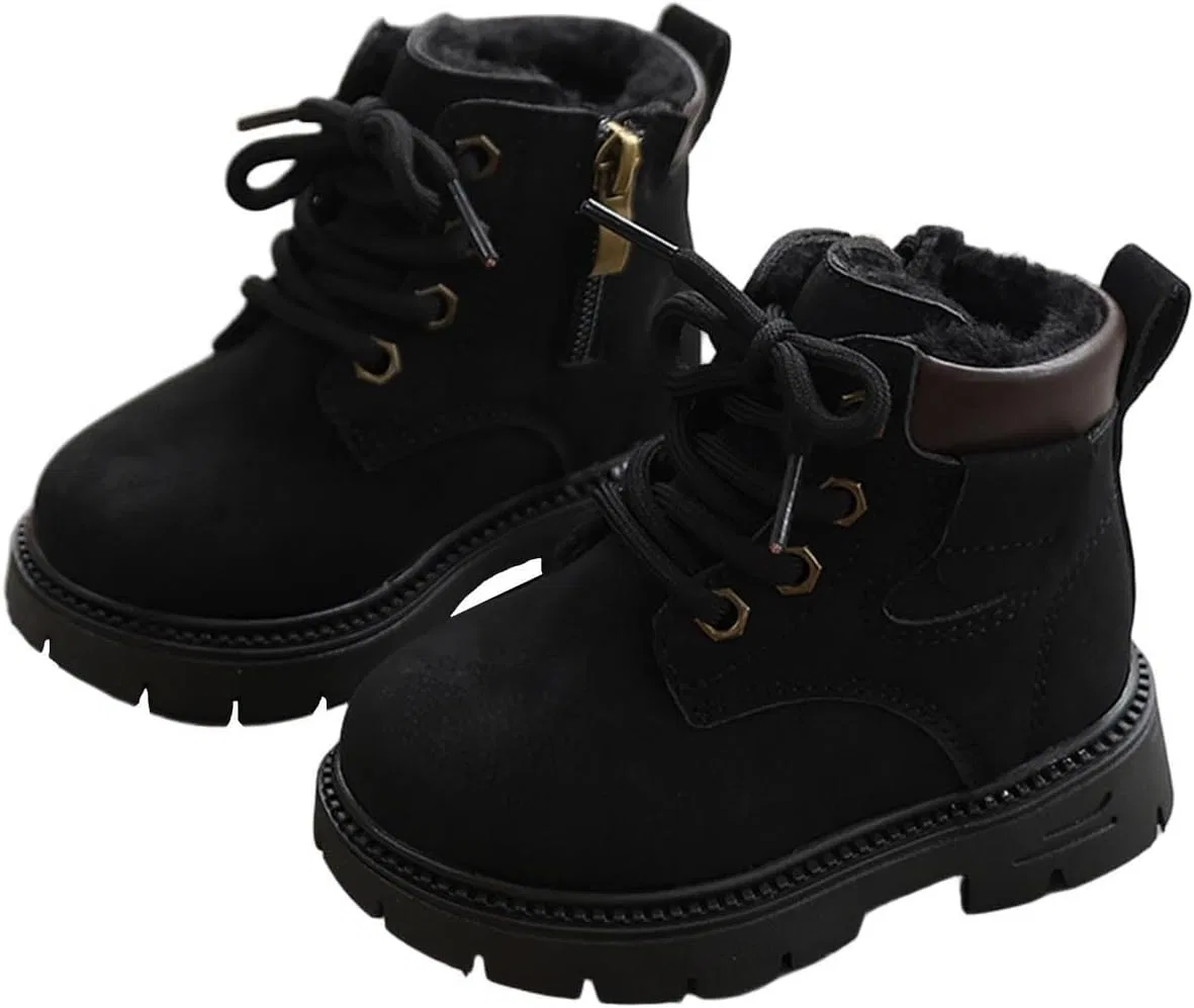 Детские зимние ботинки на шнуровке с мехом для девочек Zzalalana, Black