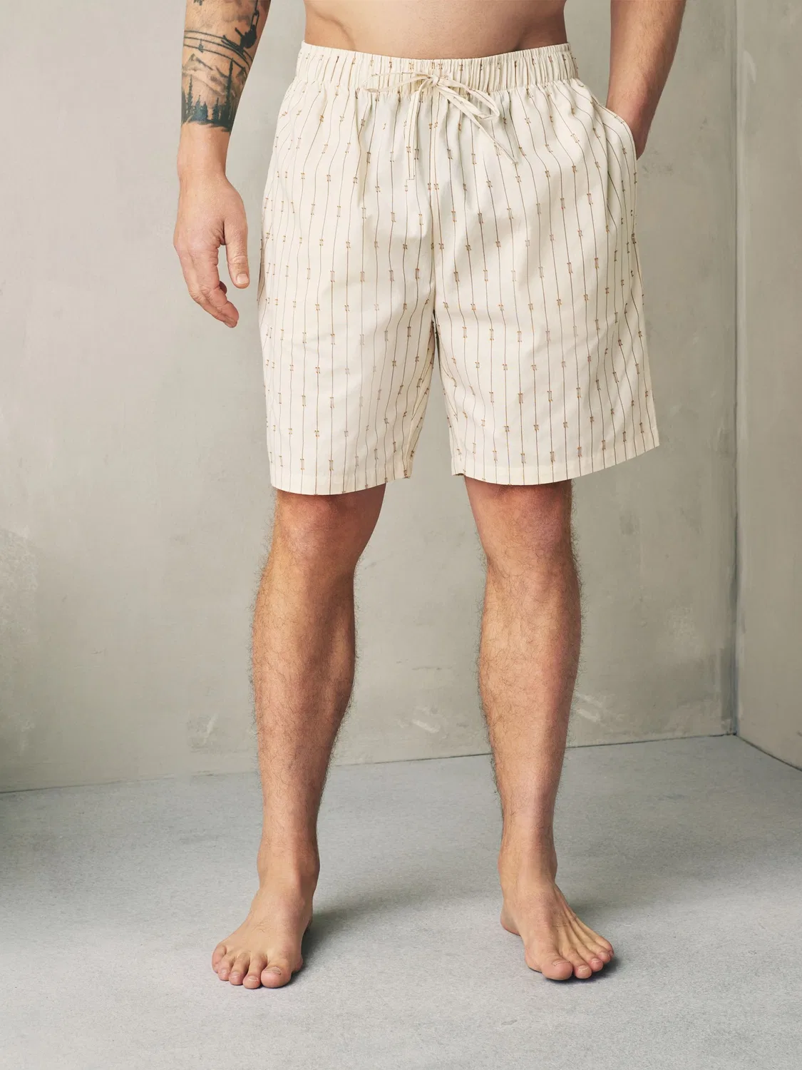 Пижамные шорты Woven Check 2 Pack Next, зеленый/экрю — фото 3