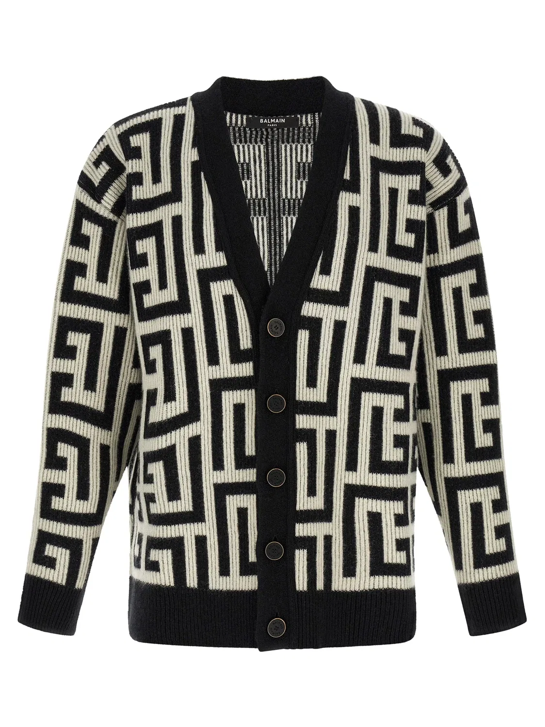 Кардиган с монограммой BALMAIN, белый