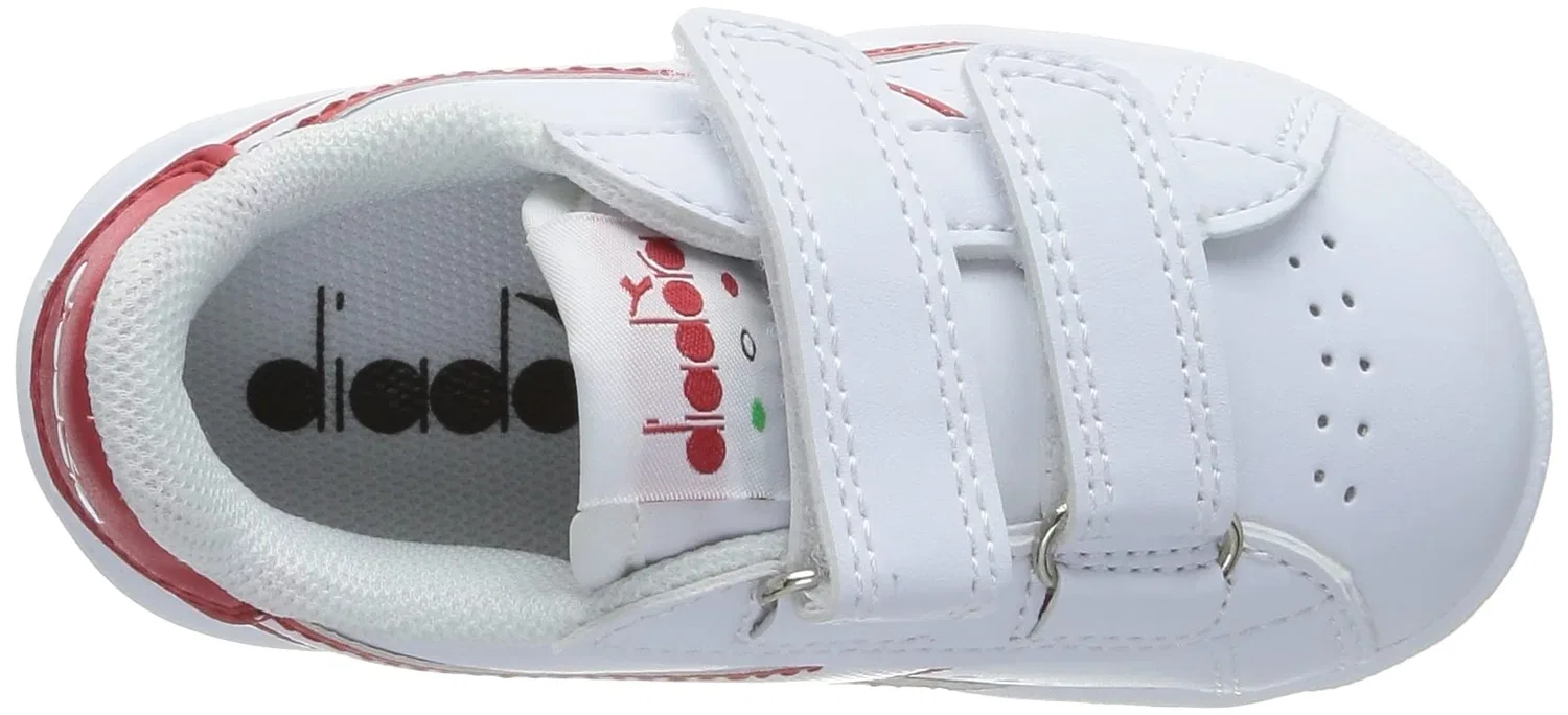 Детские кроссовки для мальчиков с липучками Game P Td Diadora, White Bittersweet Red — фото 3