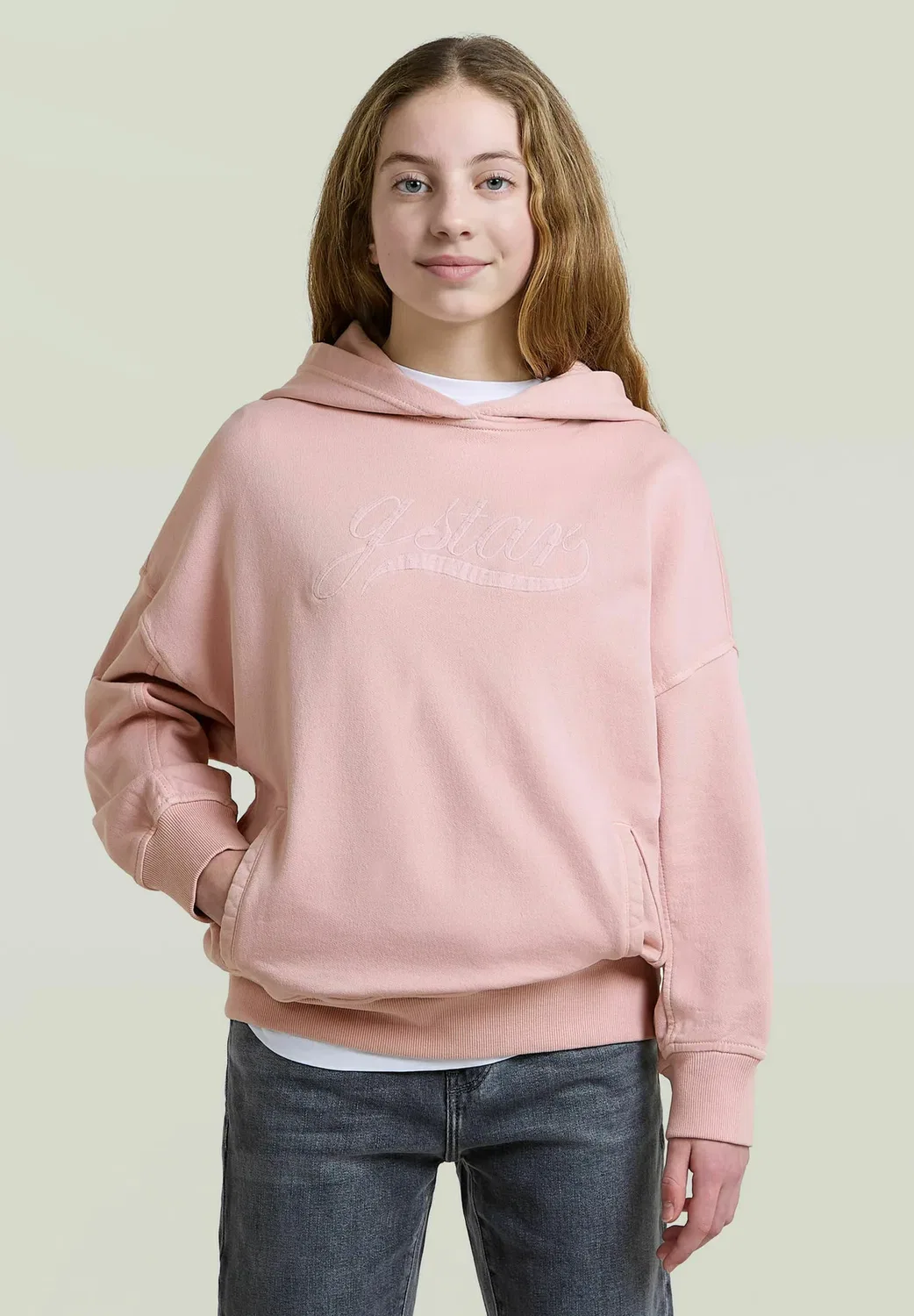 Детский объемный свитер с капюшоном - худи G-Star, Burnished Lilac — фото 2