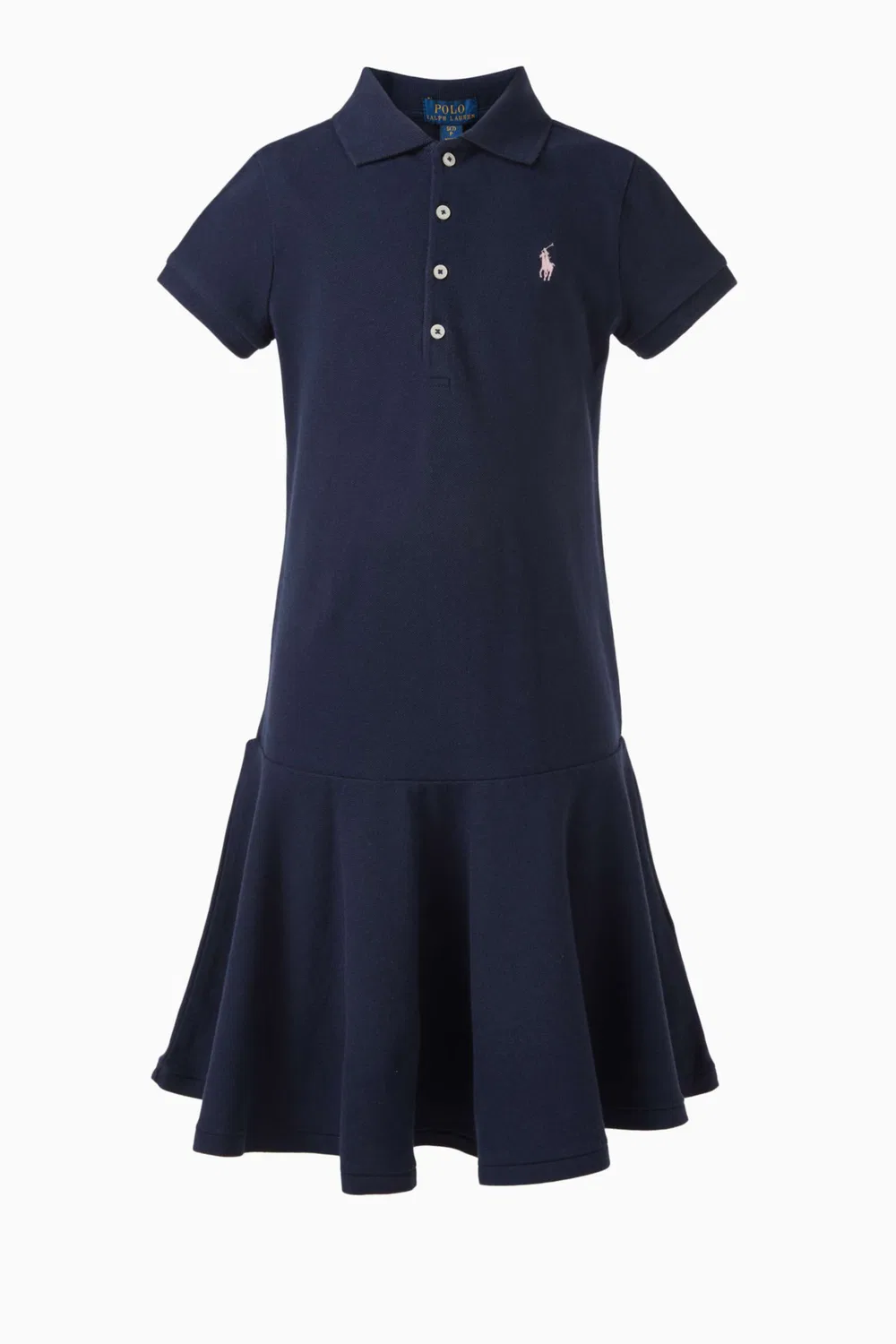 Платье-поло хлопковое с логотипом Polo Ralph Lauren, синий