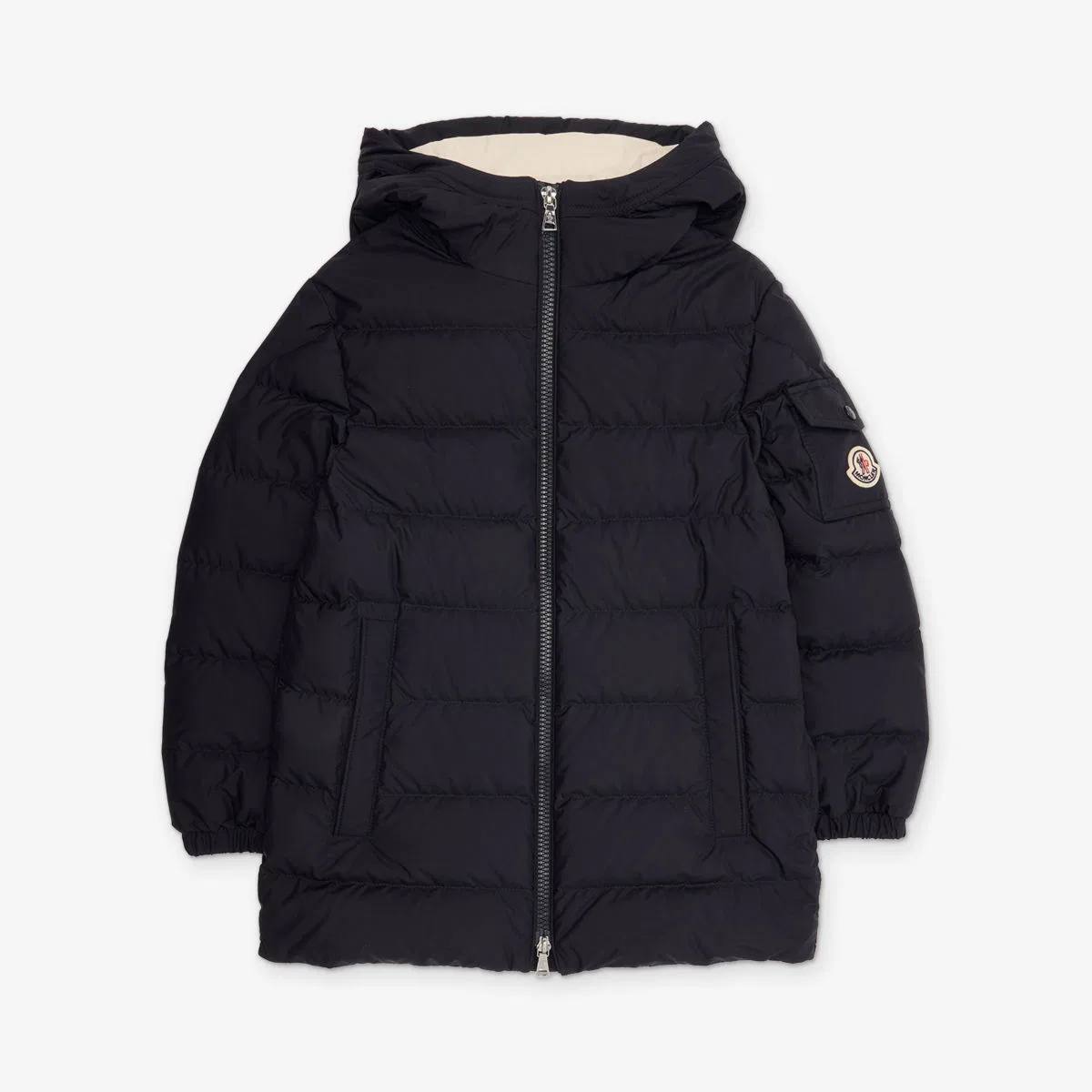 Утепленная короткая стеганая куртка-парка brannock с капюшоном, размер 4-14 лет Moncler, темно-синий