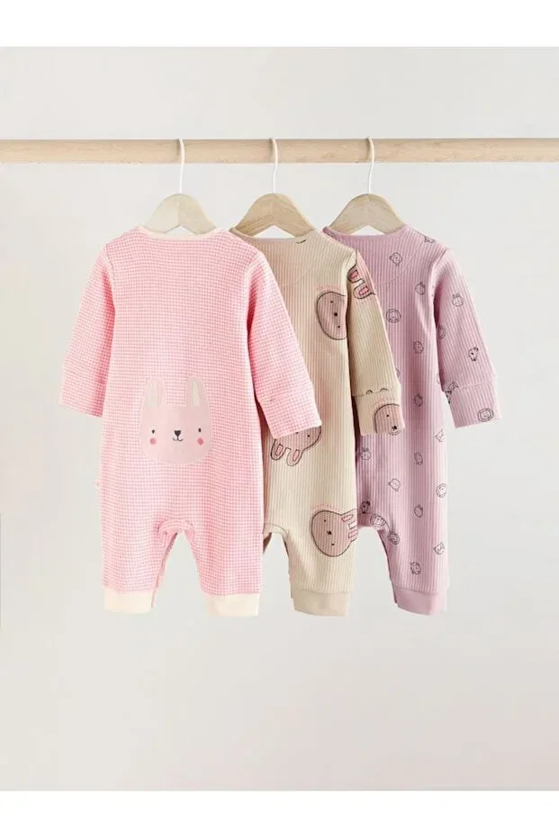 Детский комбинезон для девочек хлопковый с принтом Next Baby, Pink — фото 2