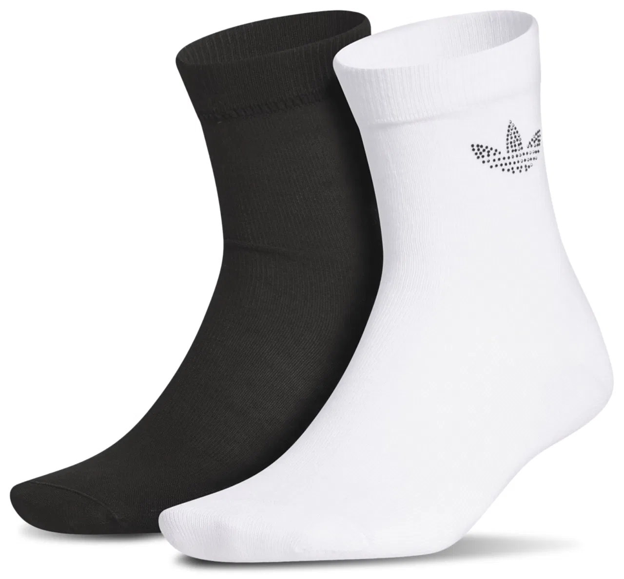 Носки для женщин Rhinestone 2 Pack HI Quarter Socks Adidas, черный/белый