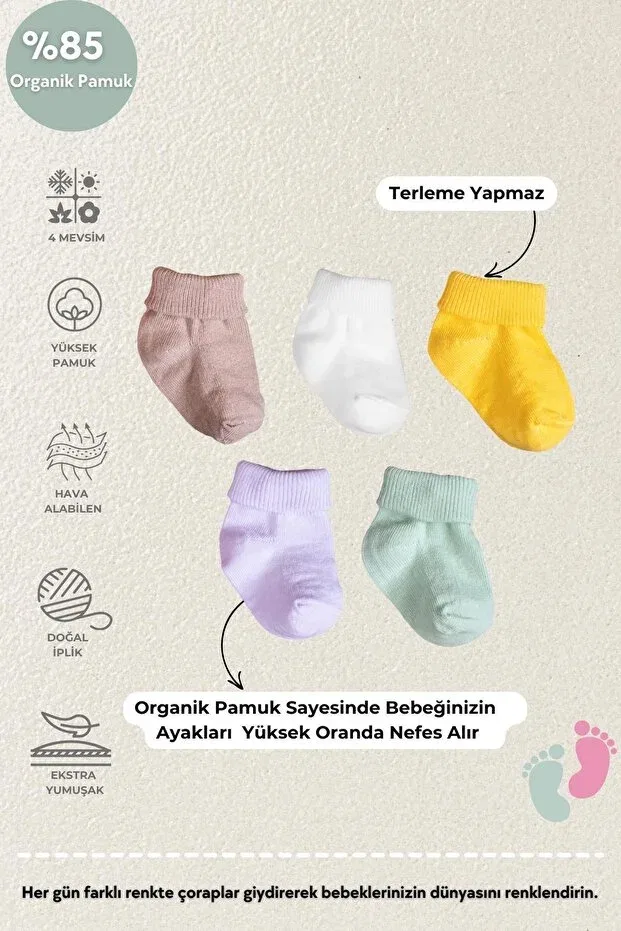 Детские носки для новорожденных хлопковые органические Poffibaby, Karma — фото 3