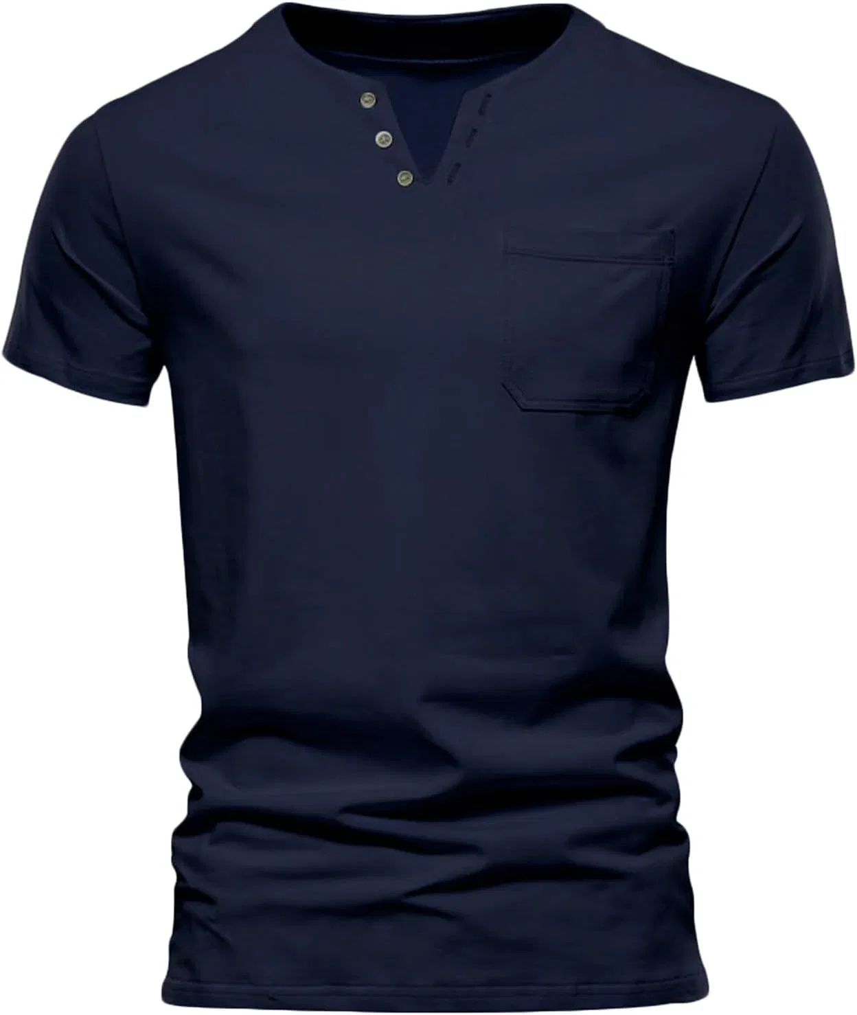 Мужская футболка с V-образным вырезом и карманом Slim Fit, Navy