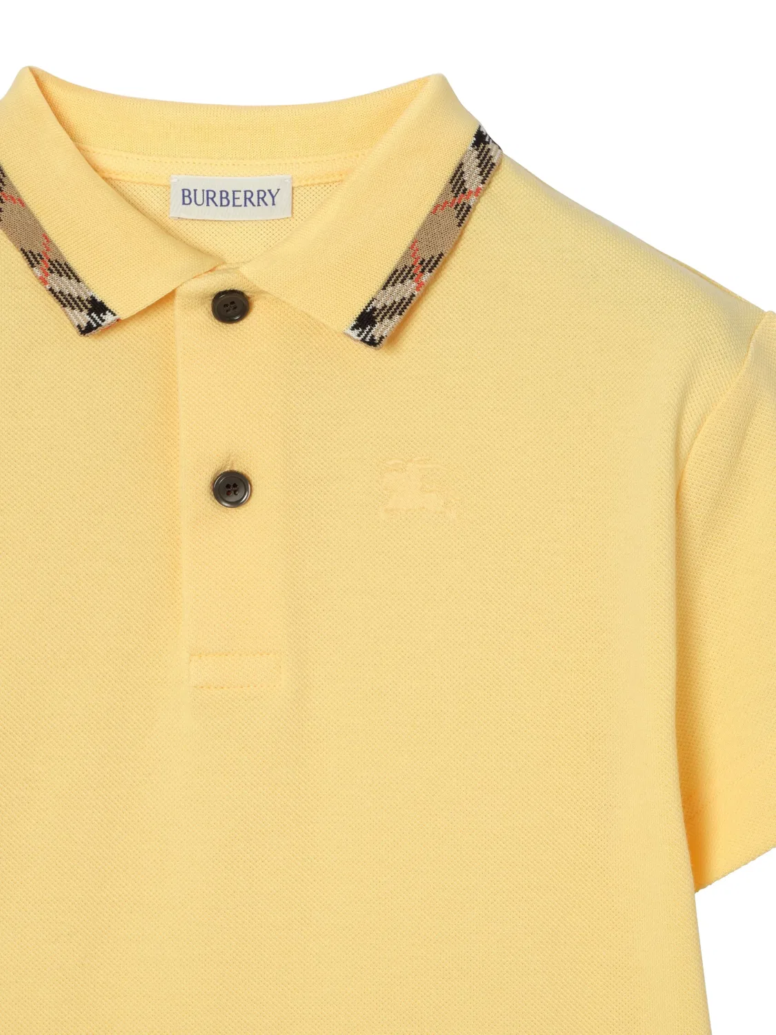 Рубашка поло из ткани пике Burberry Kids, желтый — фото 3