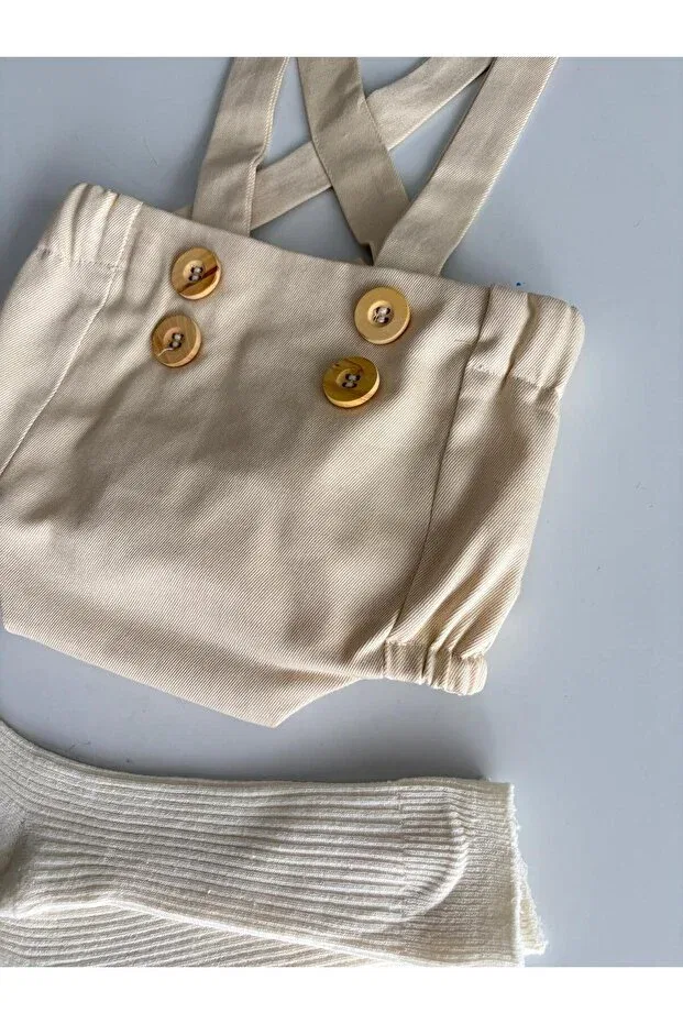Детский комбинезон для мальчиков хлопковый Il Mio Bambino, Cream — фото 2