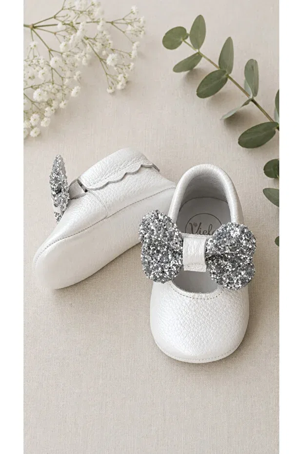 Детские мокасины из натуральной кожи Viela Gift Atelier, White — фото 2