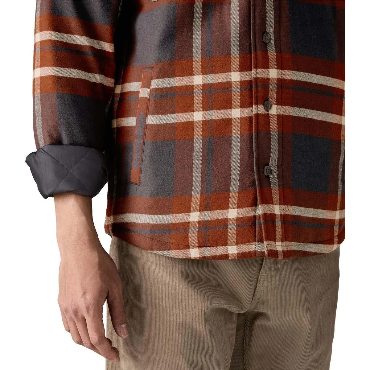 Утепленная фланелевая рубашка Fjord Flannel с длинным рукавом Patagonia, Ashore/Ink Black — фото 3