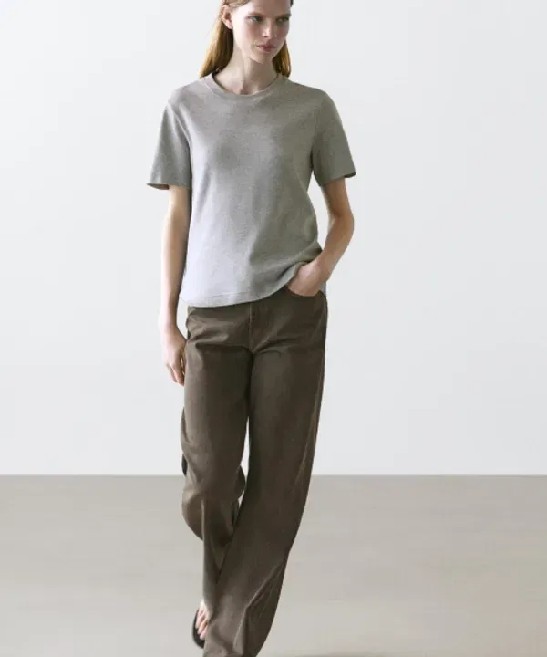 Футболка с круглым вырезом, 100% хлопок, Massimo Dutti — фото 2