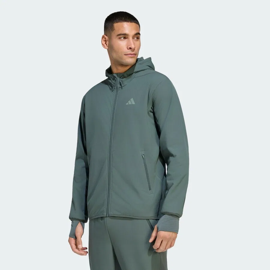 Спортивная куртка ADIDAS PERFORMANCE 'D4T' темно-зеленого цвета — фото 2