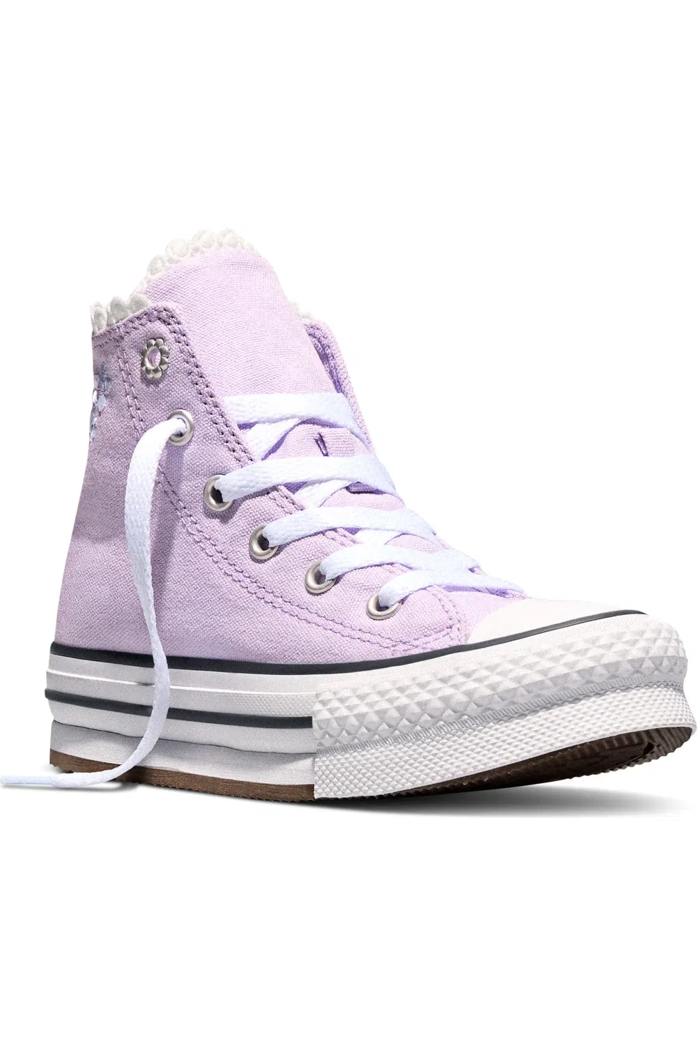 Детские кеды высокие на платформе Chuck Taylor All Star EVA Lift Converse, Lavender Latte/White/Black