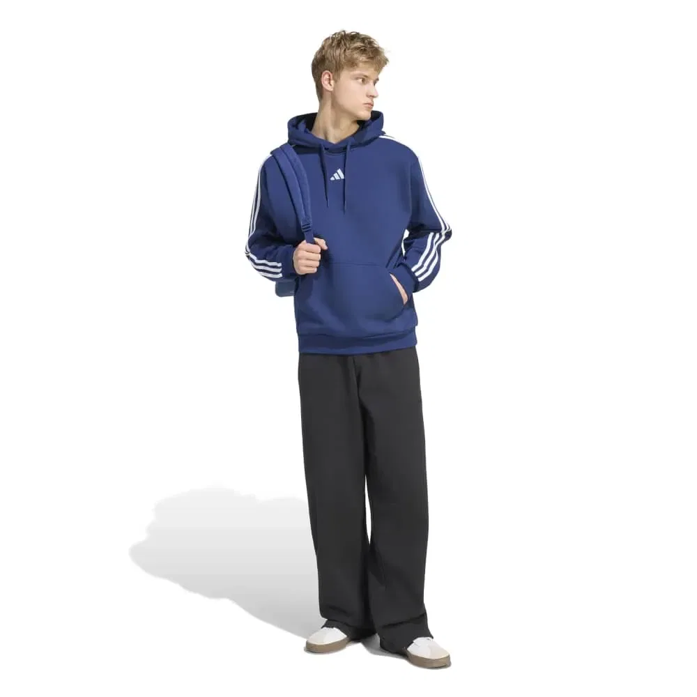 Мужское худи с флисом Adidas 3 Stripes Fleece, Blue — фото 4