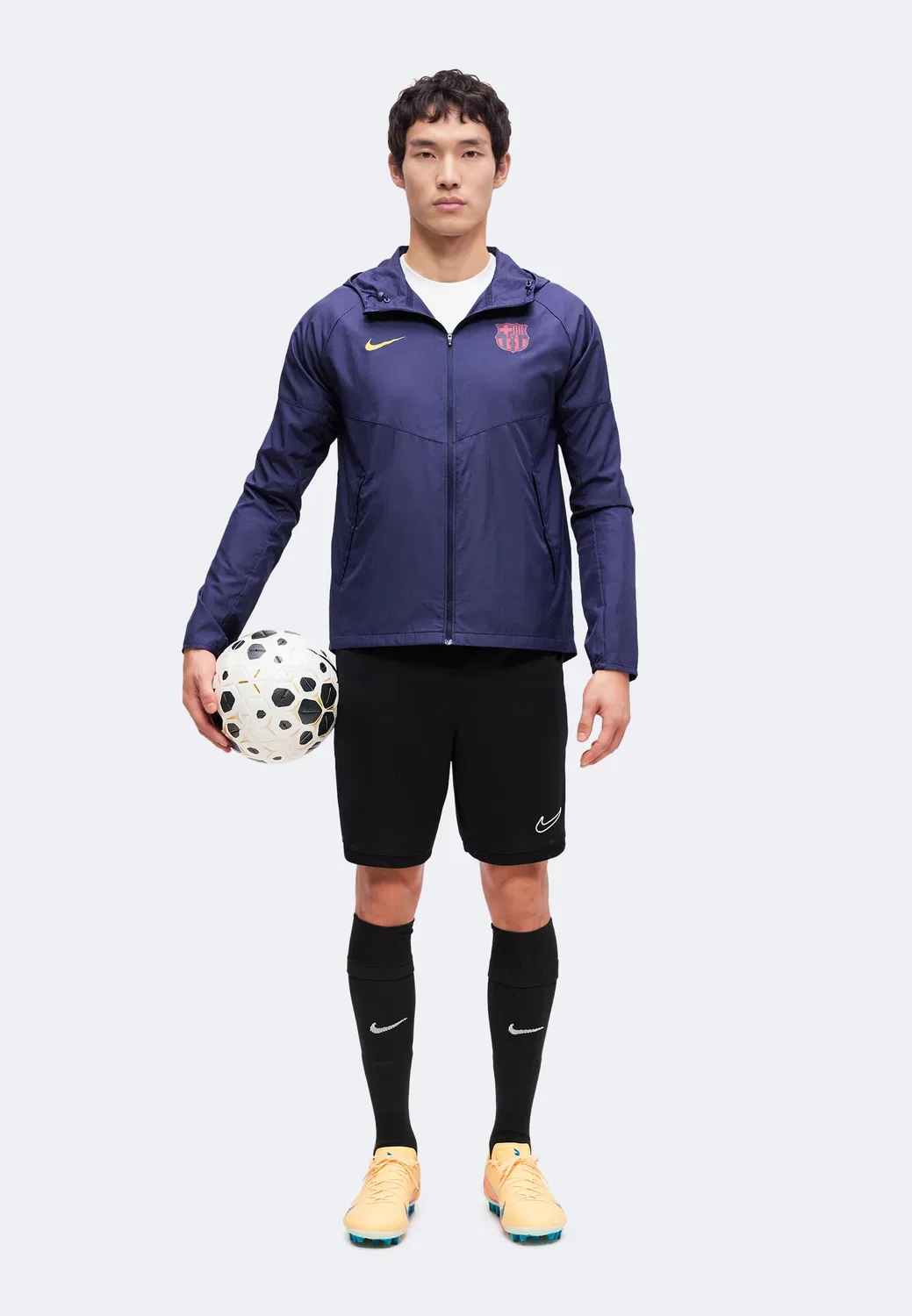 Fcb City Side Running - клубная одежда Nike Performance, Blackened Blue/Mineral Yellow — фото 2