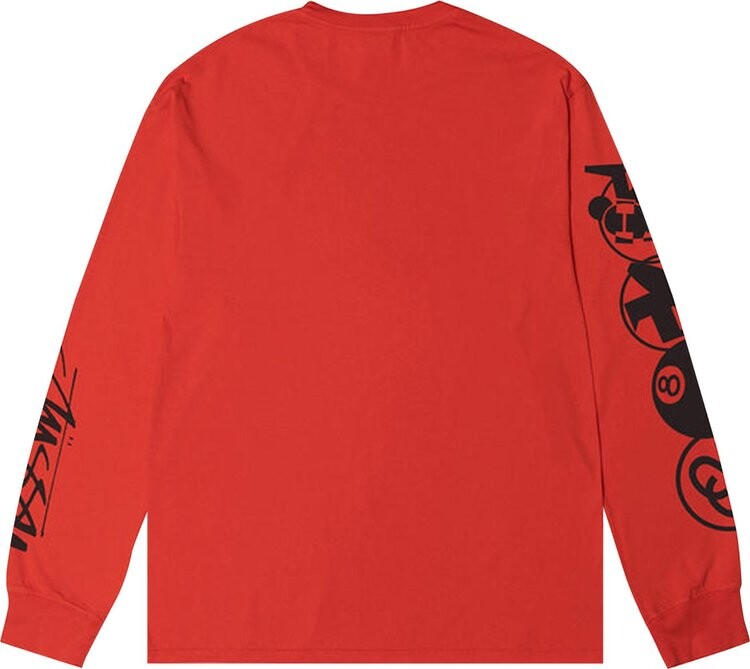 Лонгслив Stussy Stacked Pigment Dyed Long-Sleeve Tee 'Tomato', красный — фото 3