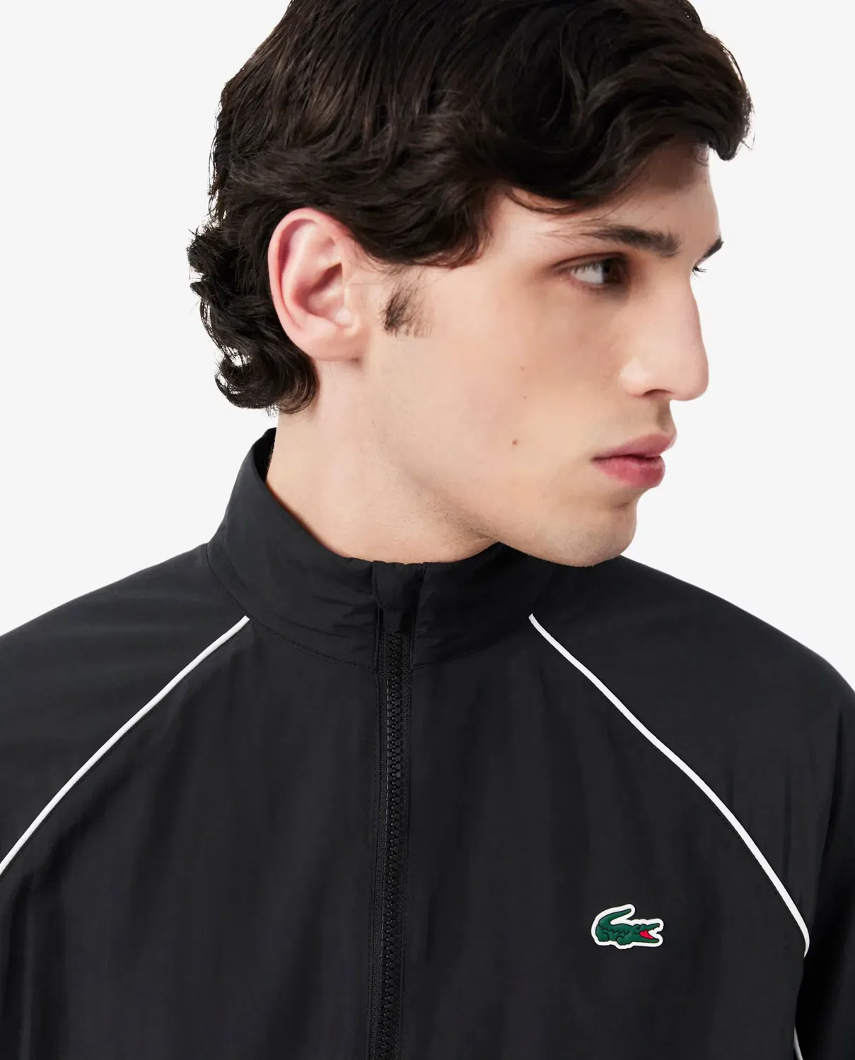 Мужская куртка с контрастной отделкой Lacoste, Blanco — фото 3