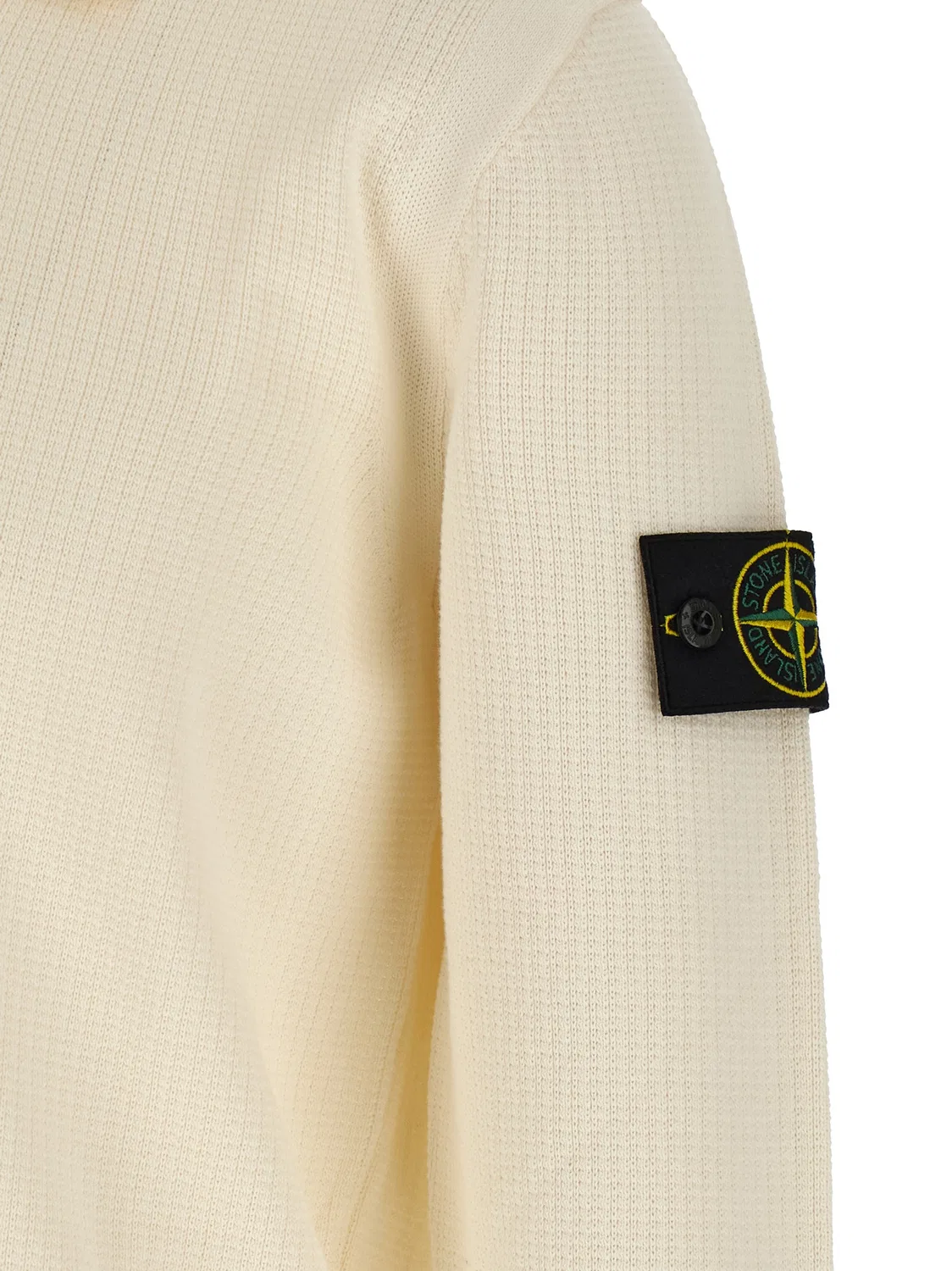 Мужское поло с длинным рукавом Beige Cotton Polo Shirt Stone Island, Beige — фото 4