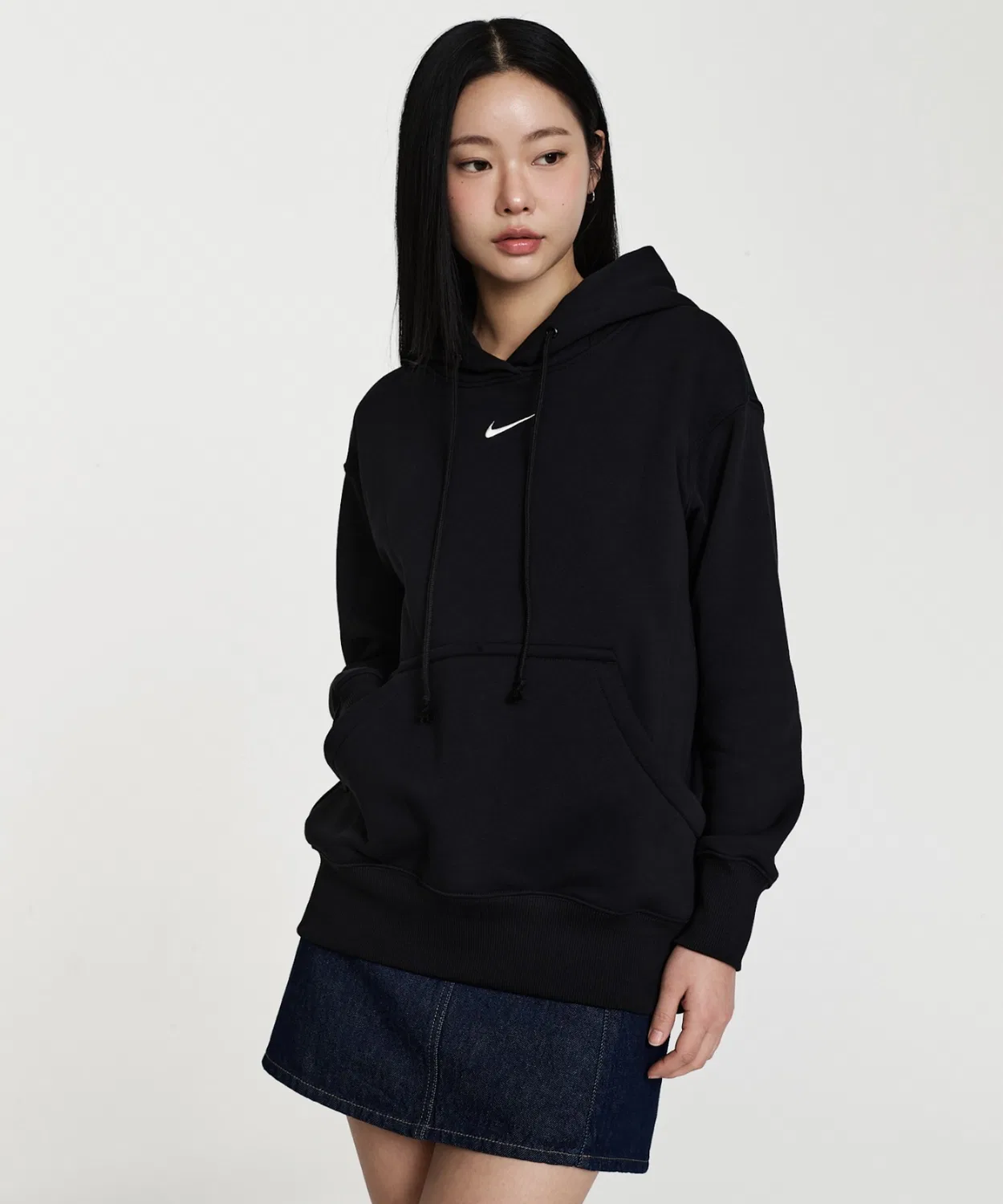 Женский оверсайз-худи из флиса Phoenix Fleece NIKE, Black — фото 3