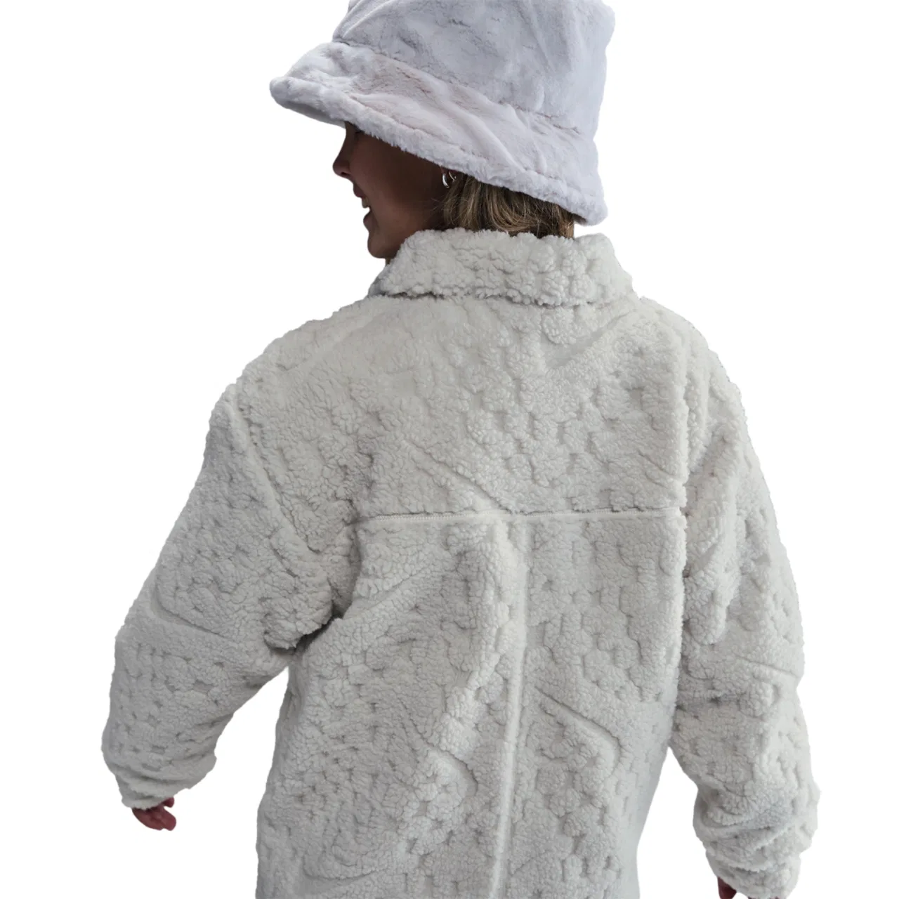 Куртка для девочек Cozy Deluxe Nike, цвет Soft Pearl/White — фото 2