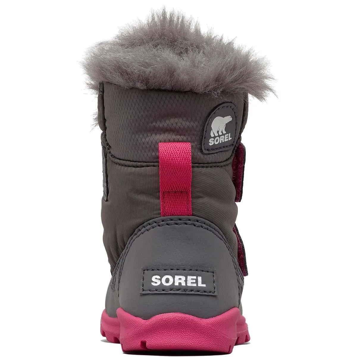 Ботинки зимние с Velcro Whitney Strap Sorel, Quarry/Ultra Pink — фото 2