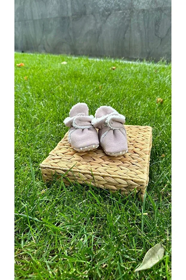 Детские пинетки для новорожденных с антискользящей подошвой Babydia, Gray