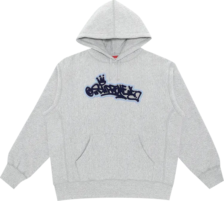 

Толстовка Supreme Handstyle Hooded Sweatshirt 'Heather Grey', серый