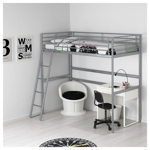 Двухъярусная кровать IKEA Svarta, 90x200 см, серебристый — фото 4