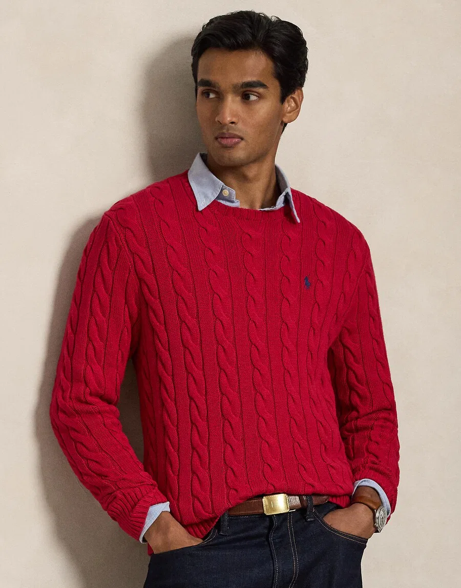 Свитер Polo Ralph Lauren Regular fit 'DRIVER' вишнево-красного цвета — фото 2