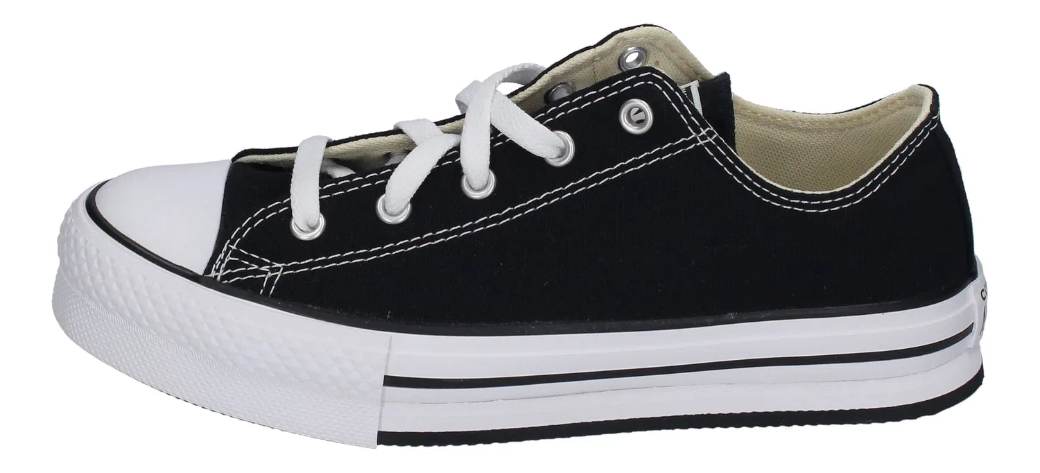 Детские кроссовки на платформе для мальчиков Chuck Taylor All Star Eva Lift Canvas Platform Converse, Black White — фото 2